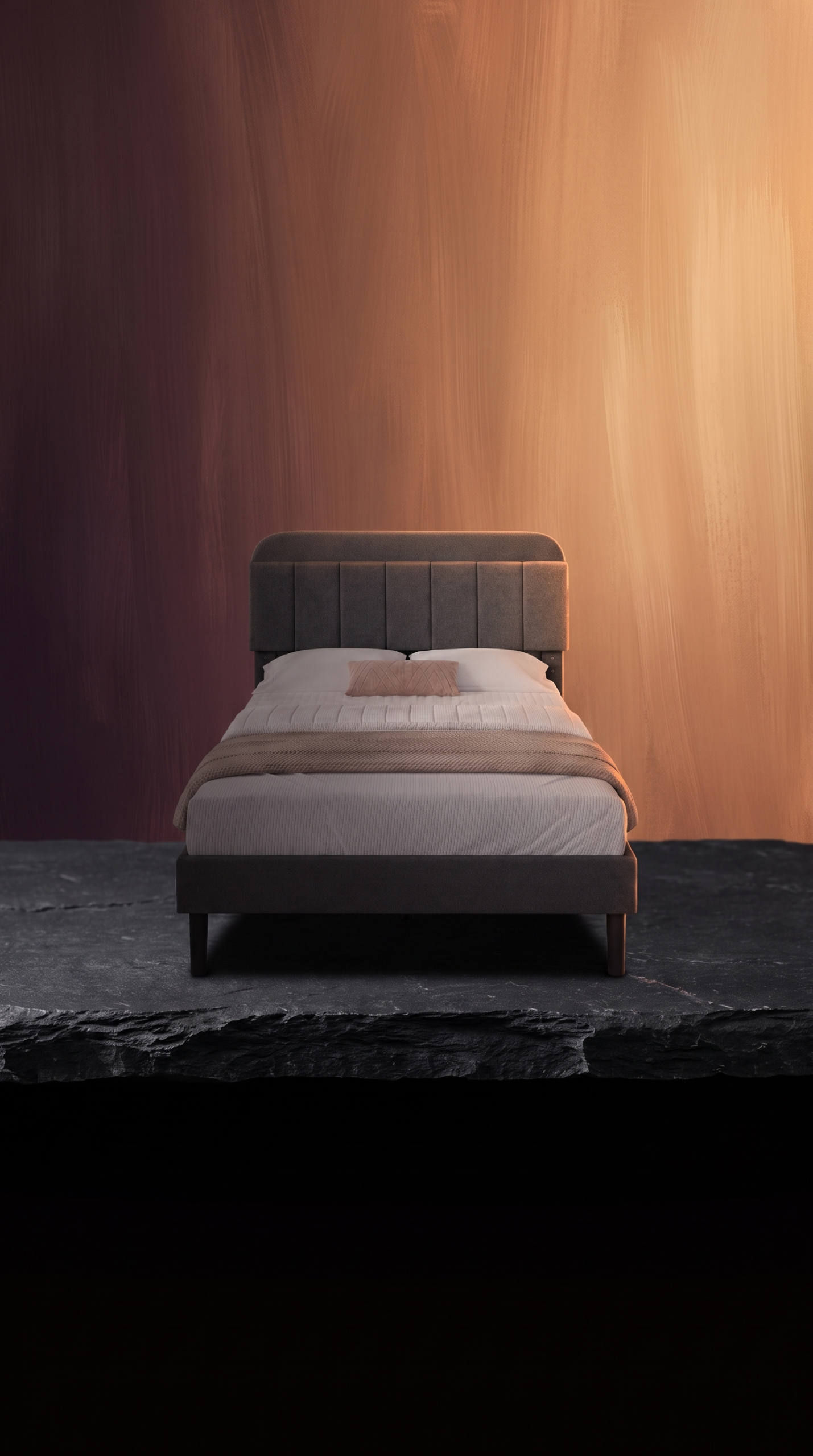 Das Bett mit dem höhenverstellbaren Kopfteil