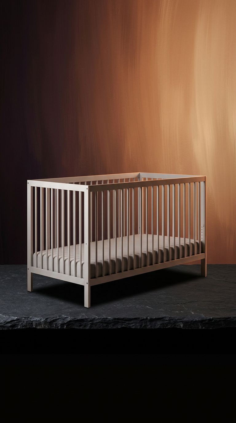 Das weiße Bett aus Buche für die erste Zeit