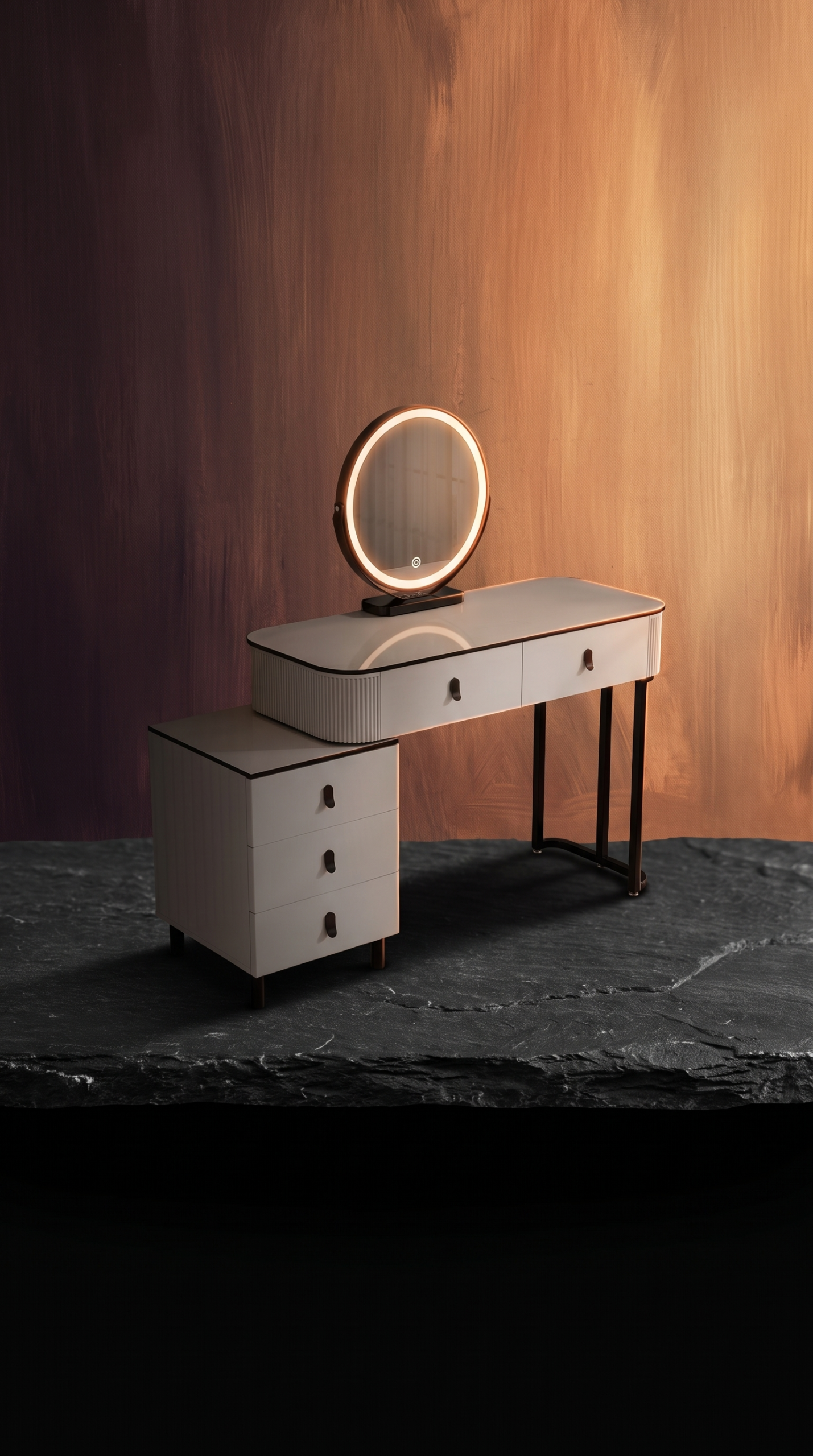 Der leuchtende Tisch für die Morgenroutine